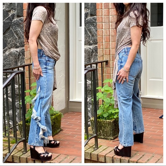 ✨LAST ONES✨CHIC SIDE FRAYED JEANS - Picture 5 of 7
